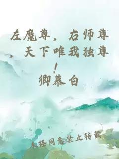 左魔尊，右师尊，天下唯我独尊！
